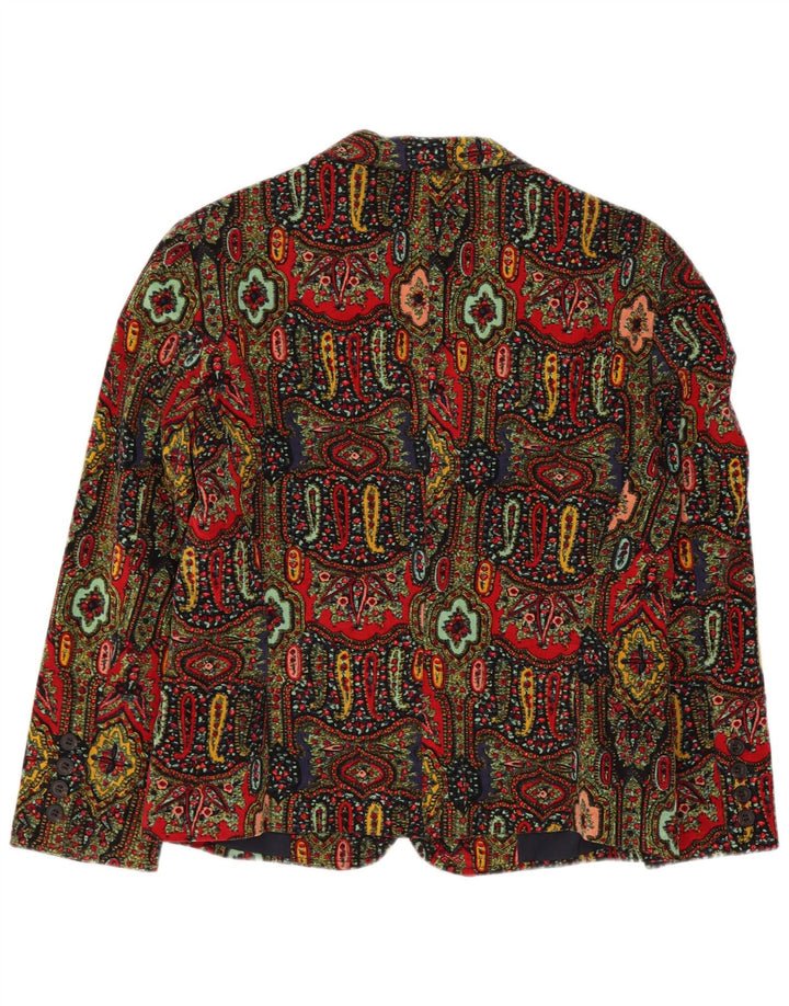 Dkny Womens 2 Button Blazer Jacket US 6 Medium Multicoloured Paisley