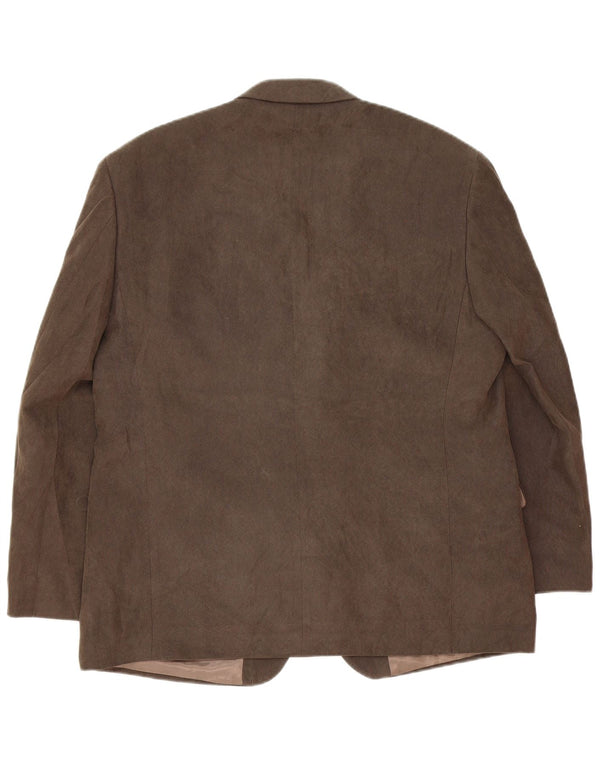 Marks & Spencer Mens 3 Button Blazer Jacket UK 42 Large Brown Classic