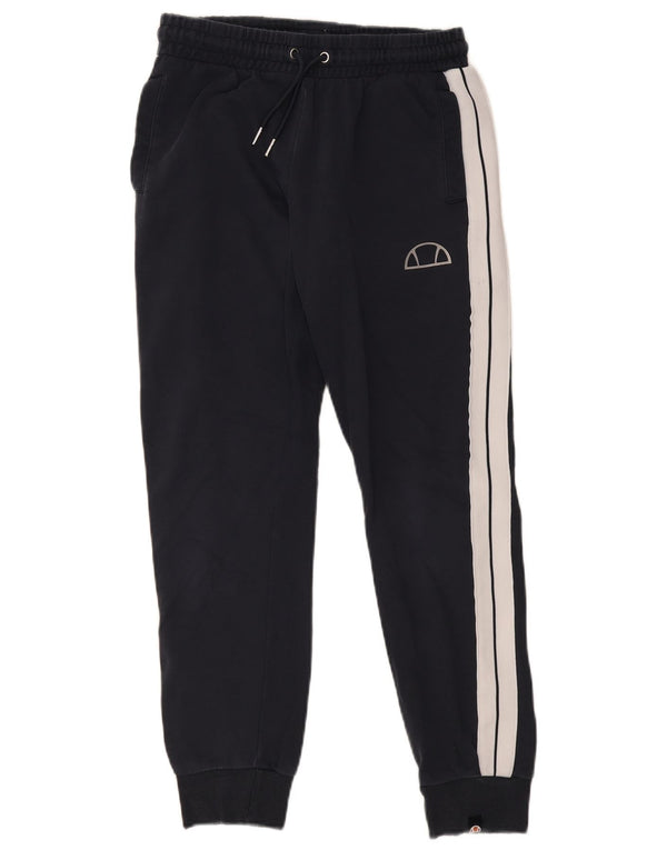 Ellesse Mens Tracksuit Trousers Joggers Medium Navy Blue Colourblock Cotton