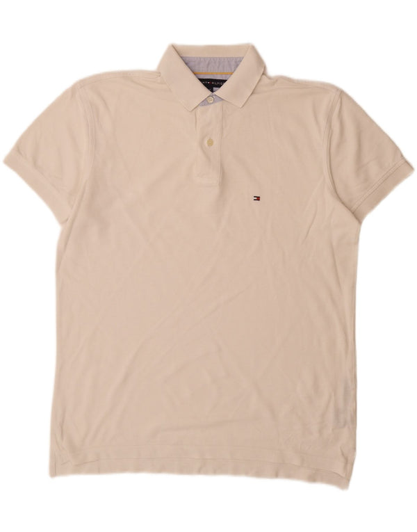 Tommy Hilfiger Mens Polo Shirt Medium White Cotton