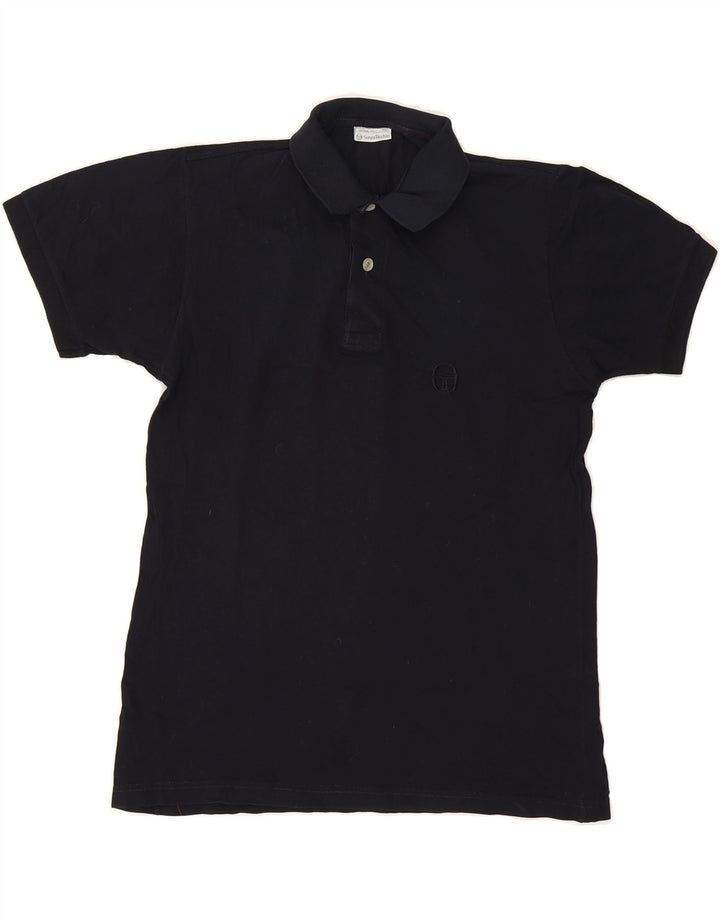SERGIO TACCHINI Mens Polo Shirt Small Navy Blue Cotton Vintage Sergio Tacchini and Second-Hand Sergio Tacchini from Messina Hembry 