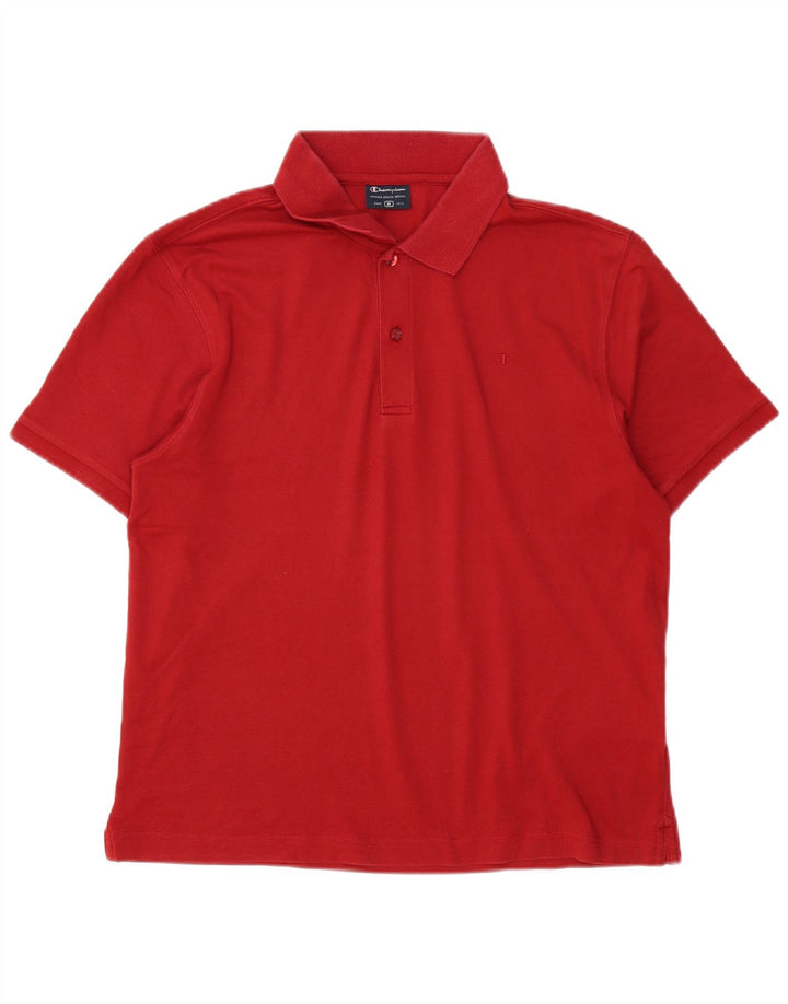 Champion Mens Polo Shirt Medium Red Cotton