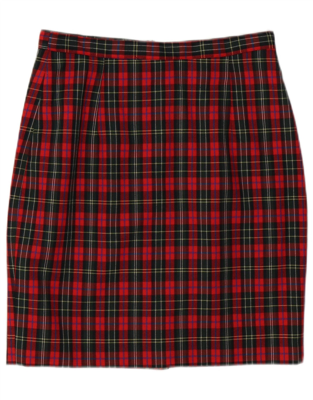 Vintage Womens Pencil Skirt IT 44 Medium W28  Red Check Virgin Wool