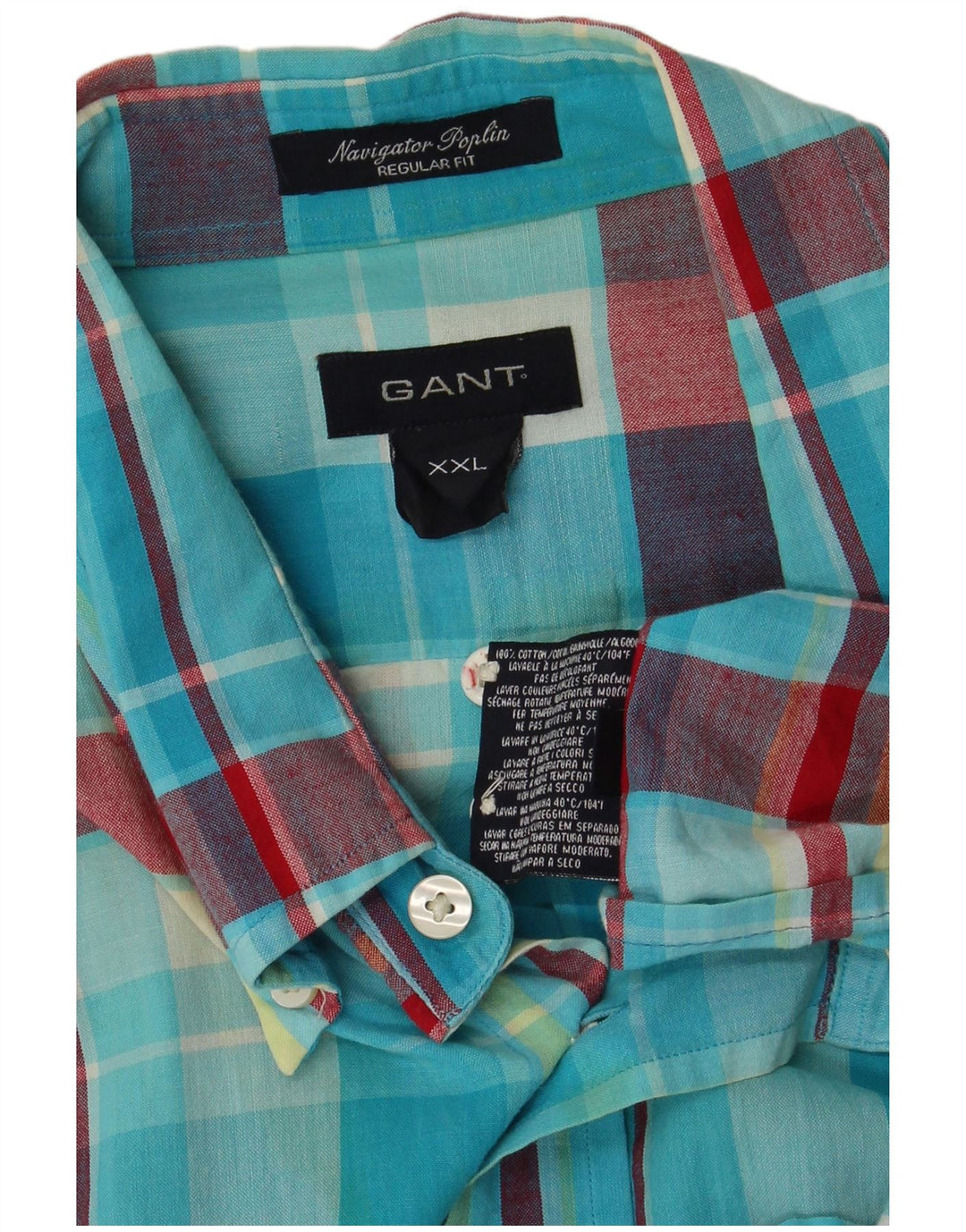 GANT Mens Regular Fit Shirt 2XL Blue Check Cotton