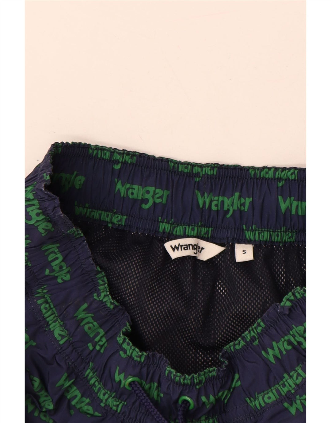 WRANGLER Boys Graphic Swimming Shorts 9-10 Years Small Navy Blue Polyester