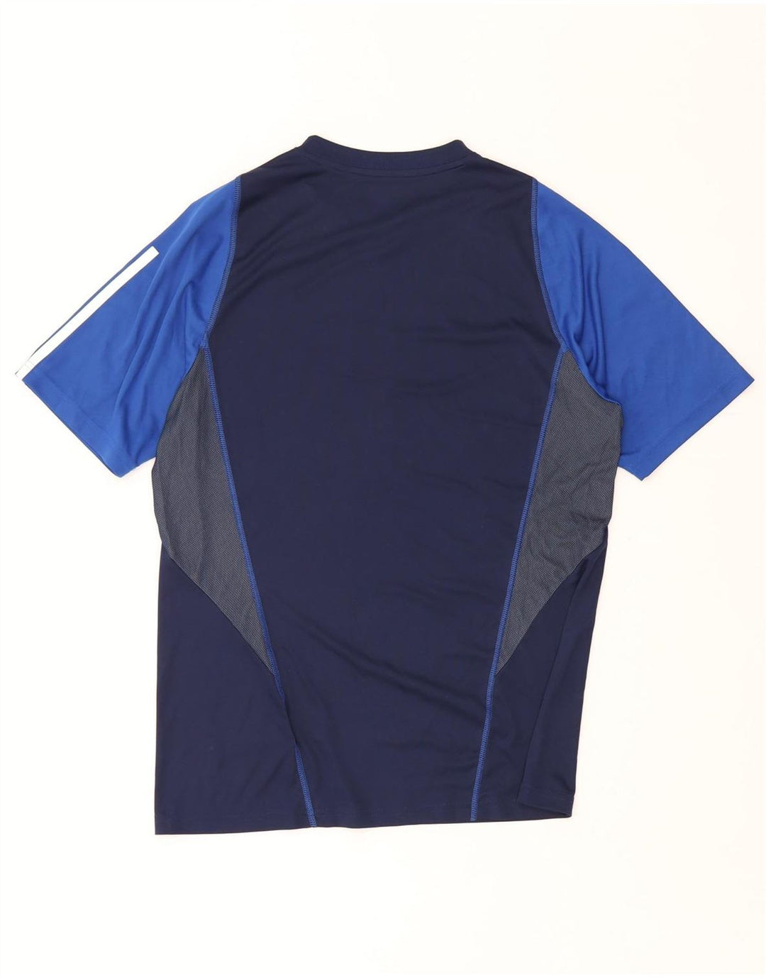 ADIDAS Mens Aeroready Slim Fit T-Shirt Top Medium Navy Blue Colourblock