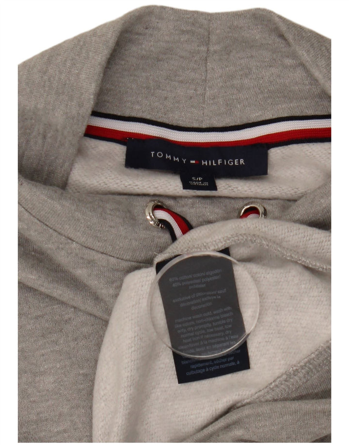 Tommy Hilfiger Womens Crop Oversized Sweatshirt Jumper UK 10 Small Grey