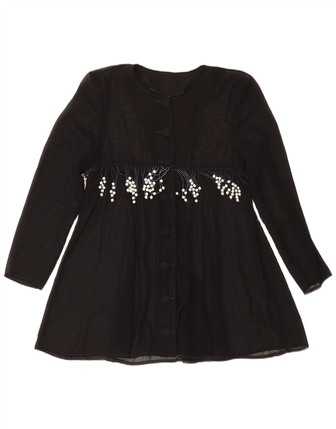 Vintage Womens Shirt Blouse UK 14 Medium Black