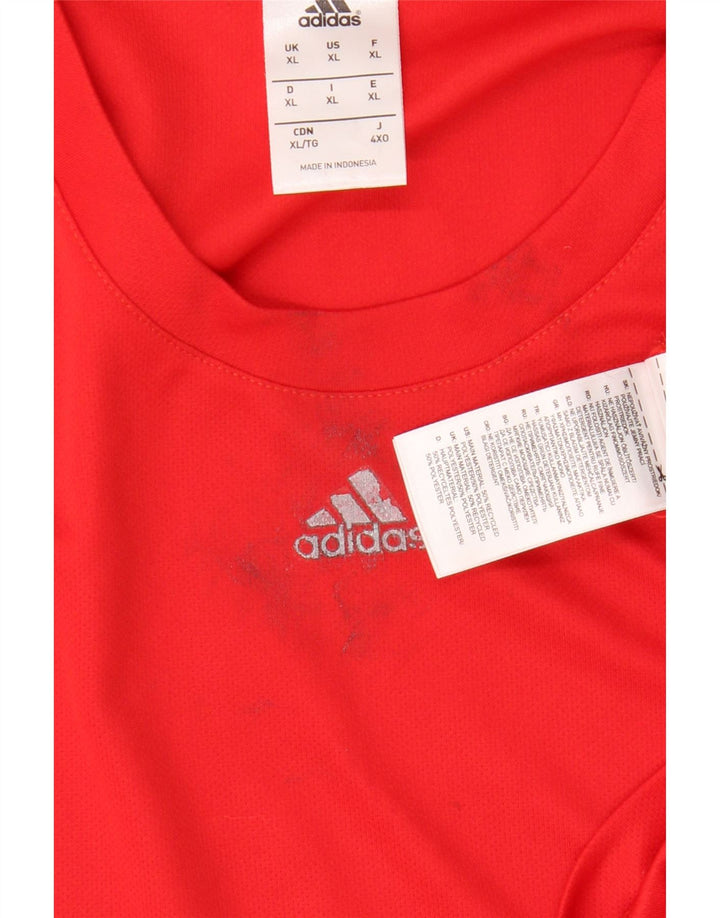 ADIDAS Mens Climalite T-Shirt Top XL Red Polyester