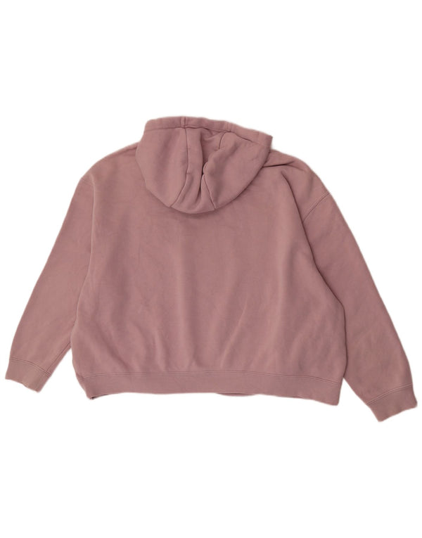 Nike Womens Graphic Oversized Hoodie Jumper UK 16 Large Pink Cotton