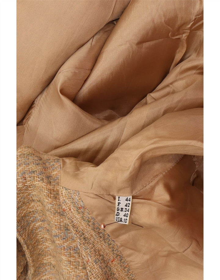 FENDI Womens 2 Button Blazer Jacket IT 44 Medium Beige Striped Classic