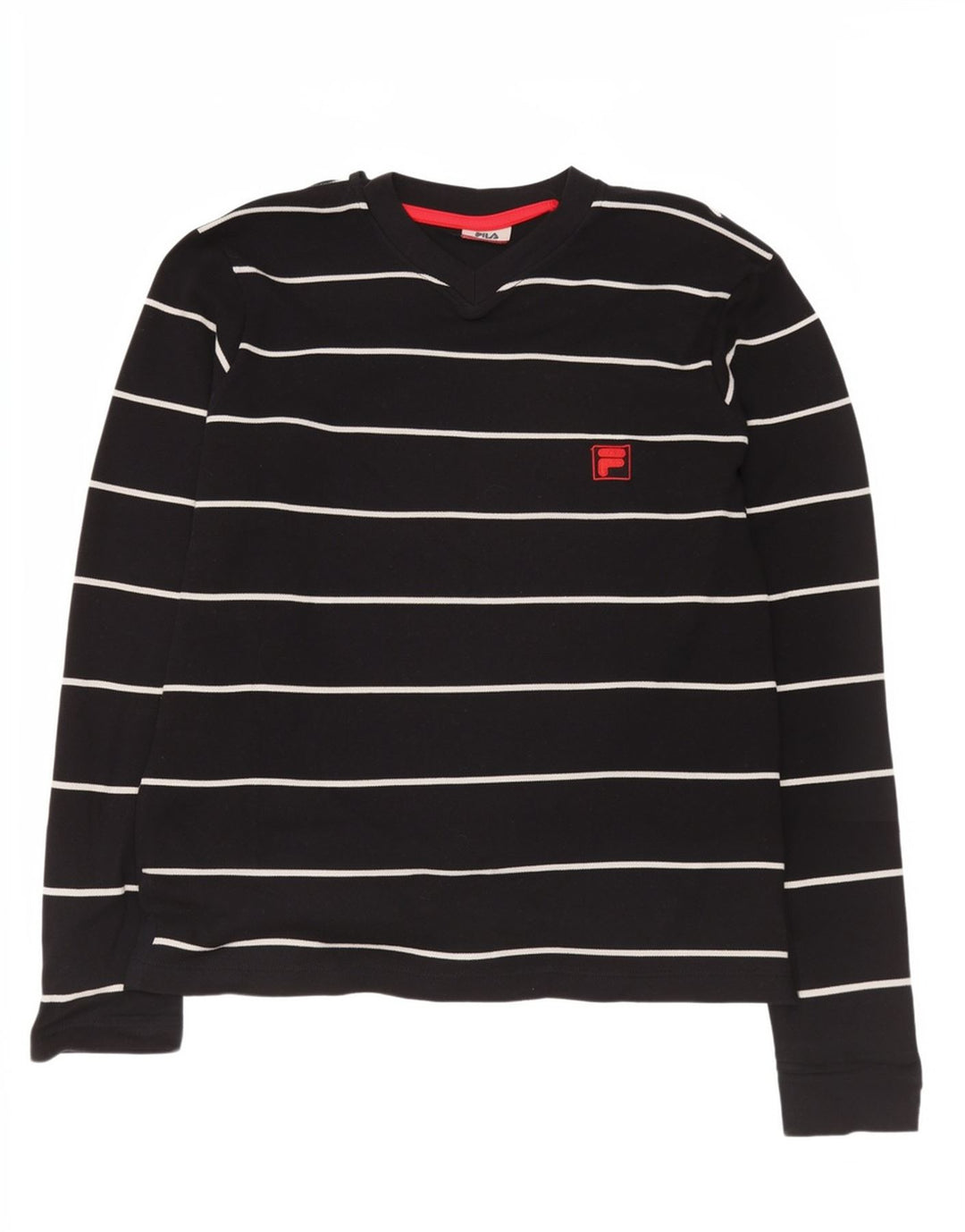 Fila Mens Regular Top Long Sleeve Medium Black Striped Cotton
