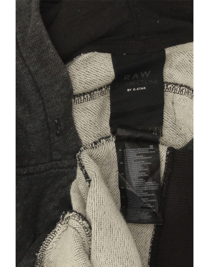 G-Star Mens Zip Hoodie Sweater Medium Grey Flecked Cotton