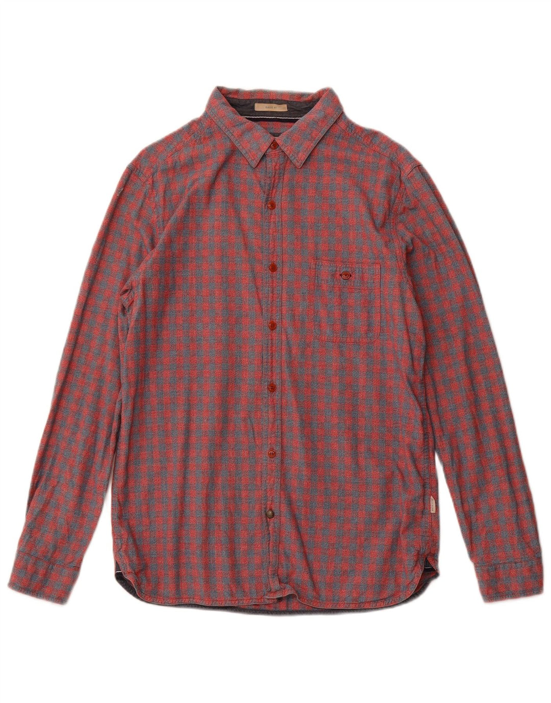 White Stuff Mens Flannel Shirt Medium Red Gingham Cotton