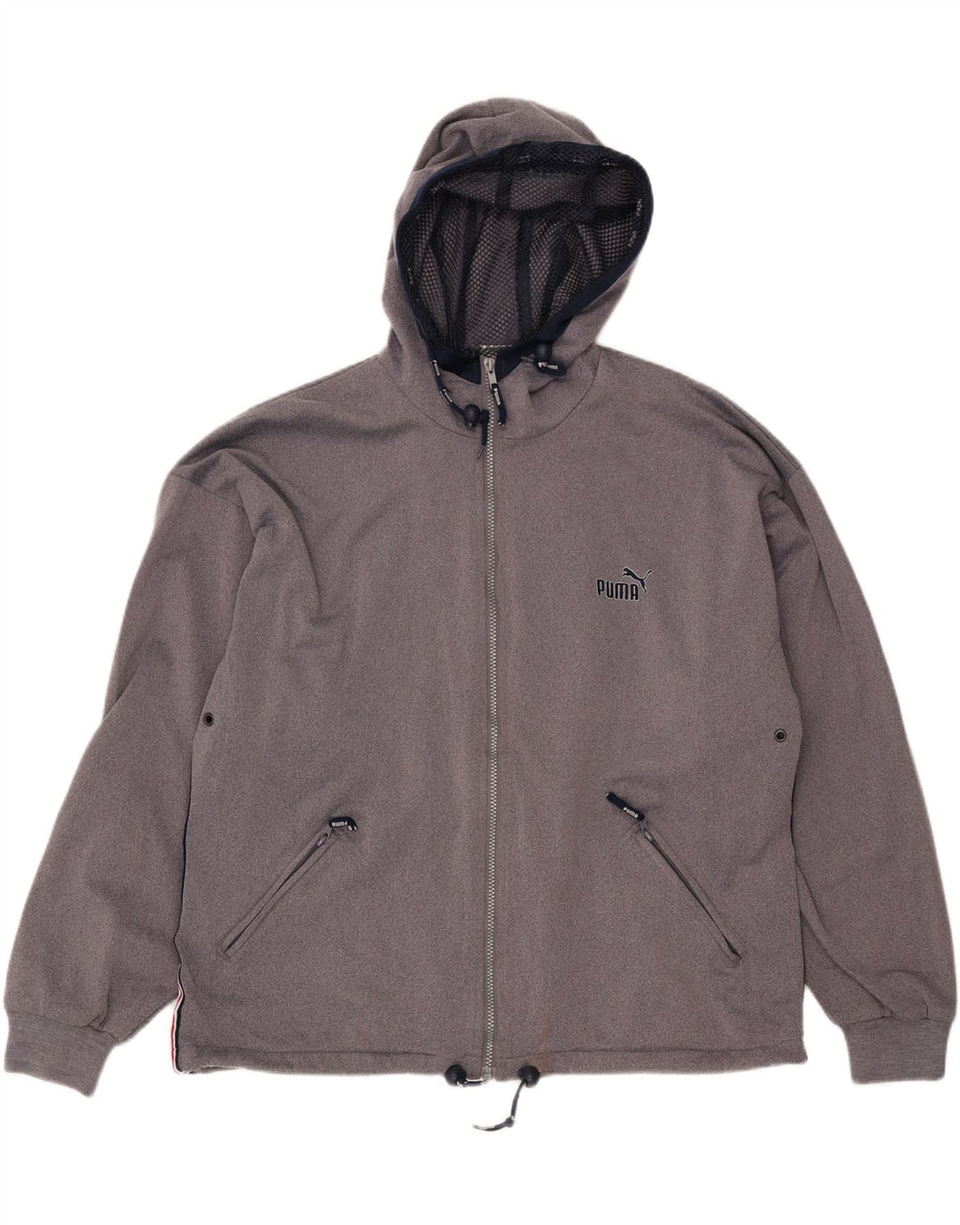 PUMA Mens Zip Hoodie Sweater Large Grey Polyester Vintage Puma and Second-Hand Puma from Messina Hembry 