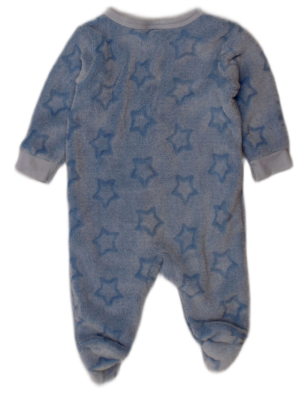DKNY Baby Boys Abstract Pattern Fleece Jumpsuit 0-3 Months  Blue Polyester