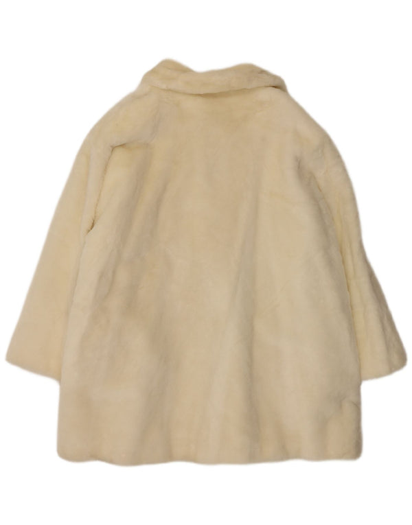Vintage Womens Faux Fur Overcoat UK 18 XL Off White