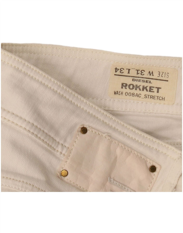 Diesel Womens Rokket Slim Jeans W31 L28 Off White Cotton