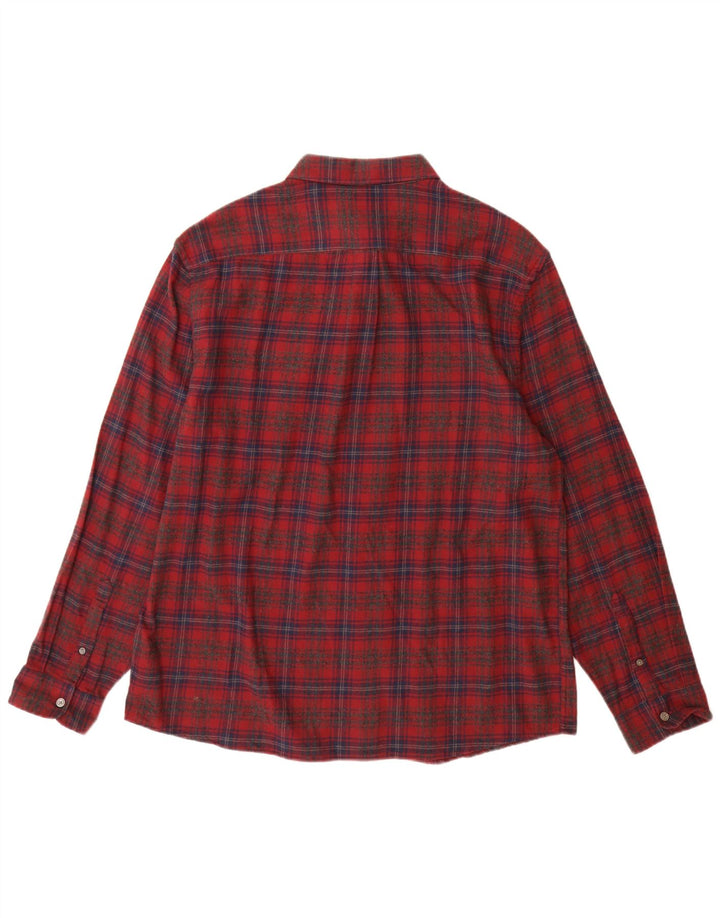 Marks & Spencer Mens Regular Fit Flannel Shirt XL Red Check Cotton