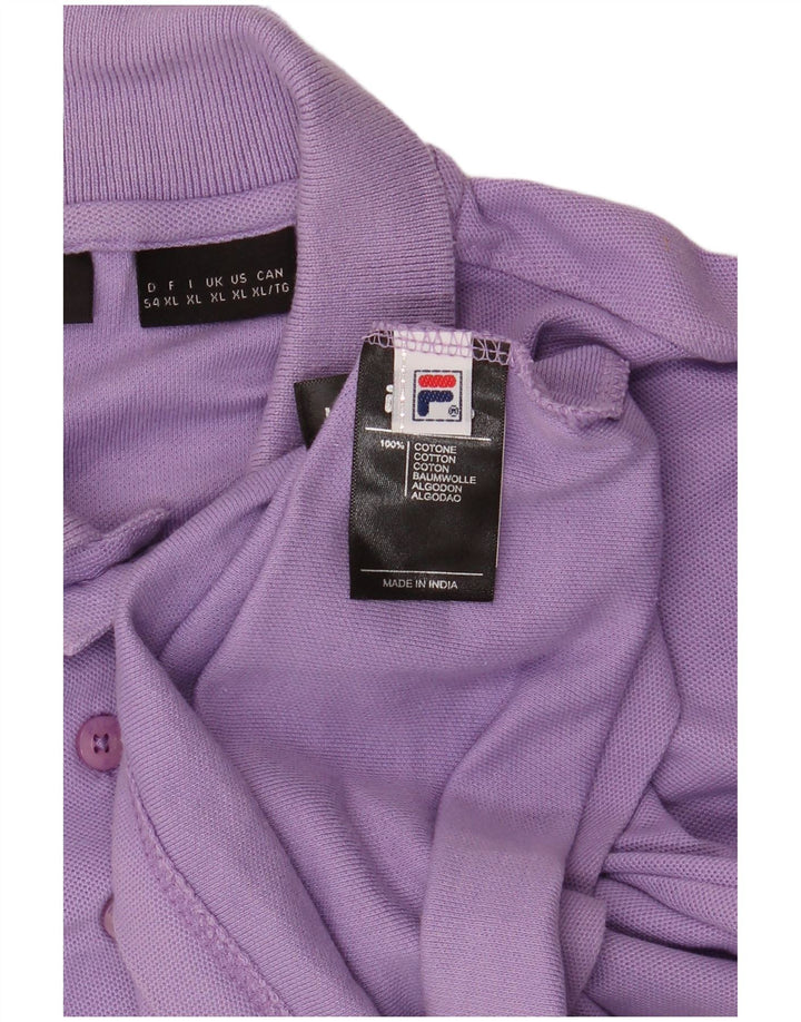 FILA Mens Polo Shirt XL Purple Cotton