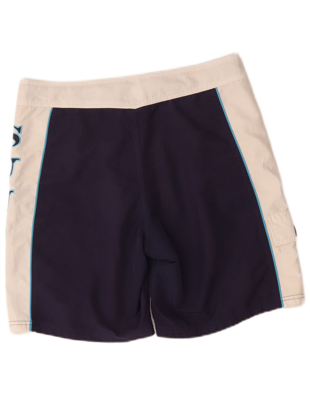 Sundek Mens Graphic Swimming Shorts Medium Navy Blue Colourblock Polyester