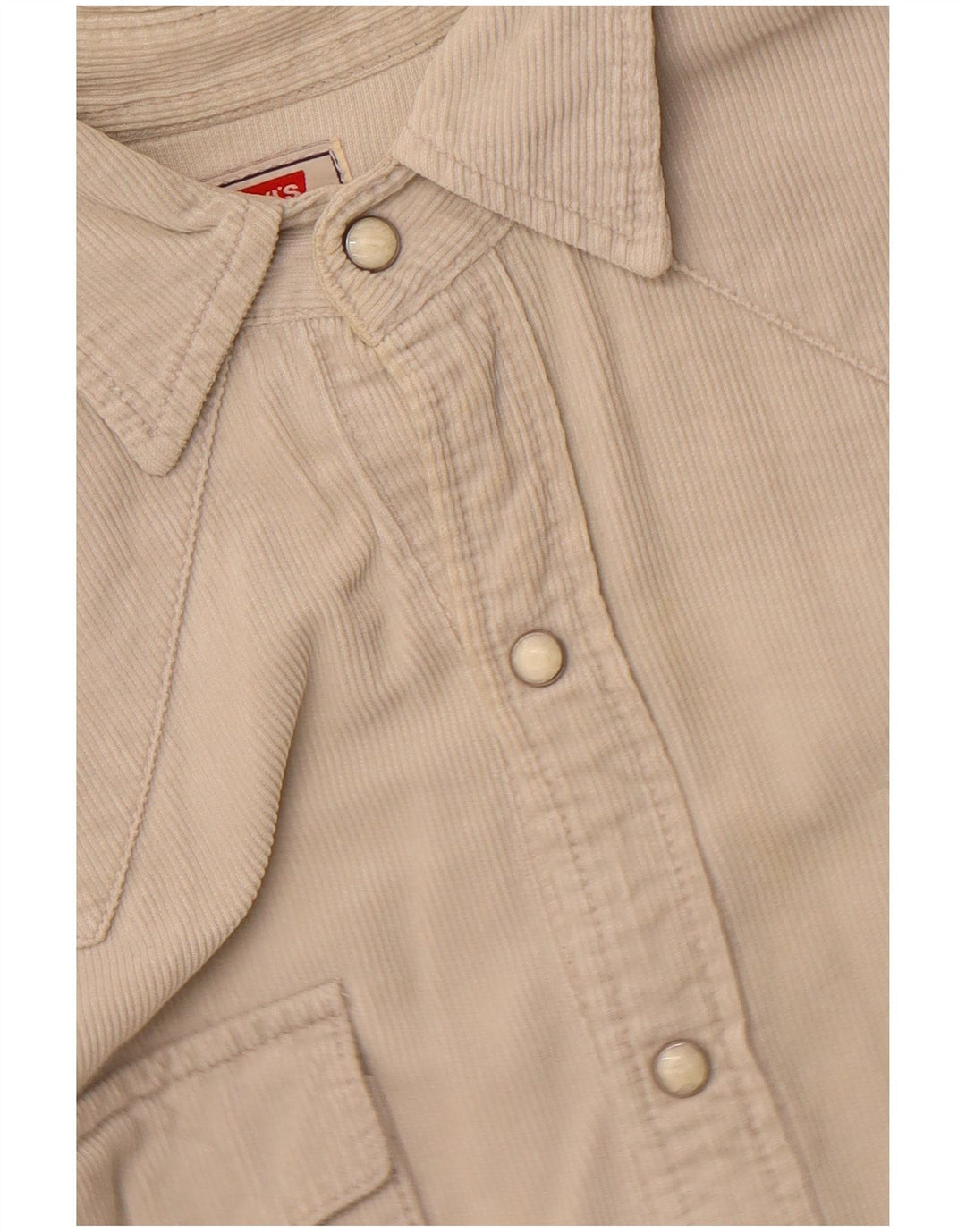 Levi's Mens Corduroy Shirt Medium Beige Cotton Western
