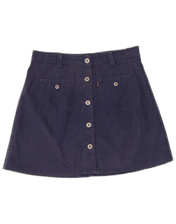 Replay Womens Mini A-Line Skirt Large W30 Navy Blue Cotton