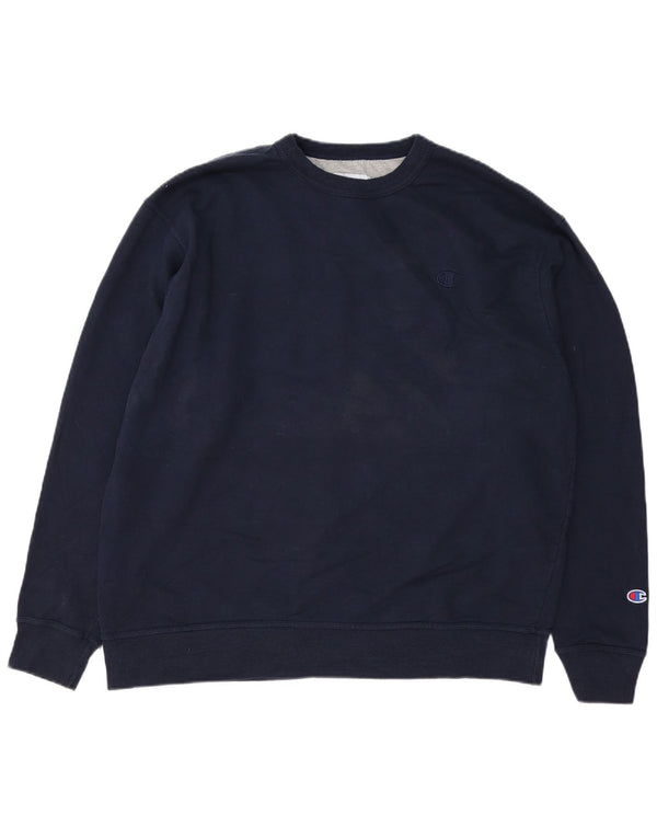 CHAMPION Mens Sweatshirt Jumper XL Navy Blue Cotton