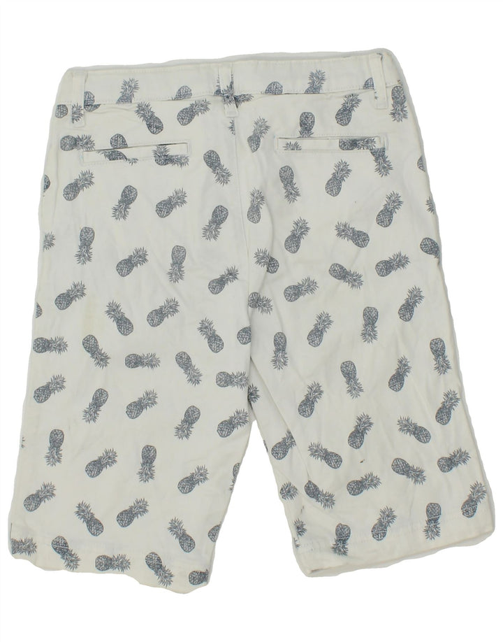 GUESS Womens Abstract Pattern Chino Shorts UK 12 Medium W28 White Cotton Vintage Guess and Second-Hand Guess from Messina Hembry 