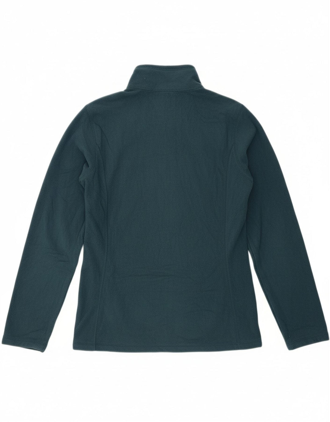 EDDIE BAUER Womens Zip Neck Fleece Jumper UK 14 Medium Green Polyester