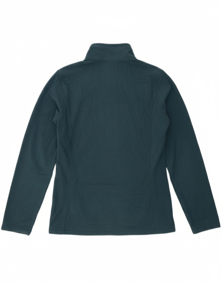 EDDIE BAUER Womens Zip Neck Fleece Jumper UK 14 Medium Green Polyester