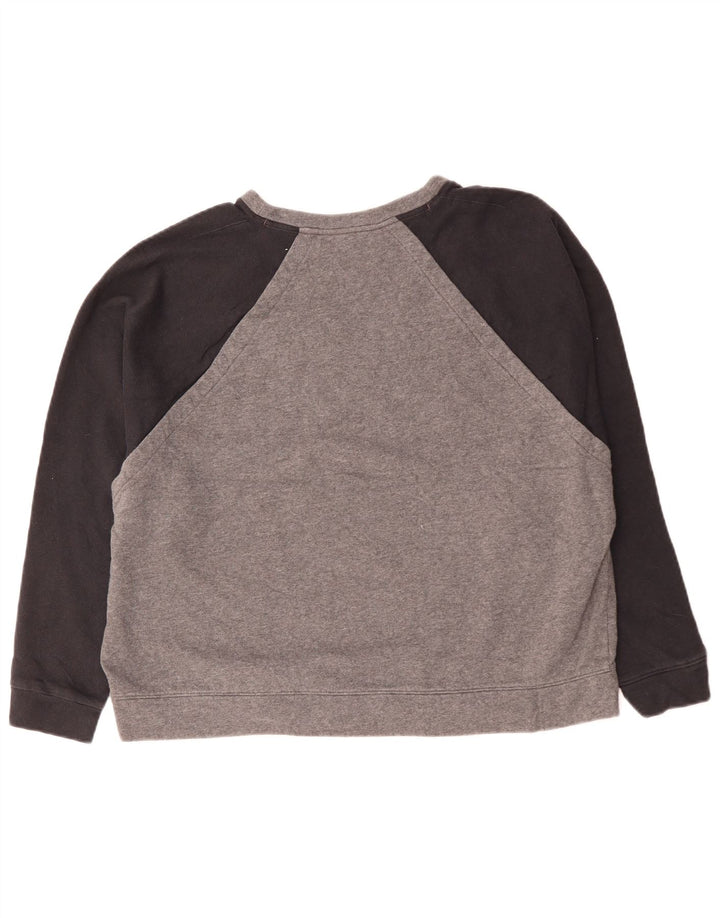 UNDER ARMOUR Womens Oversized Sweatshirt Jumper UK 18 XL Grey Colourblock