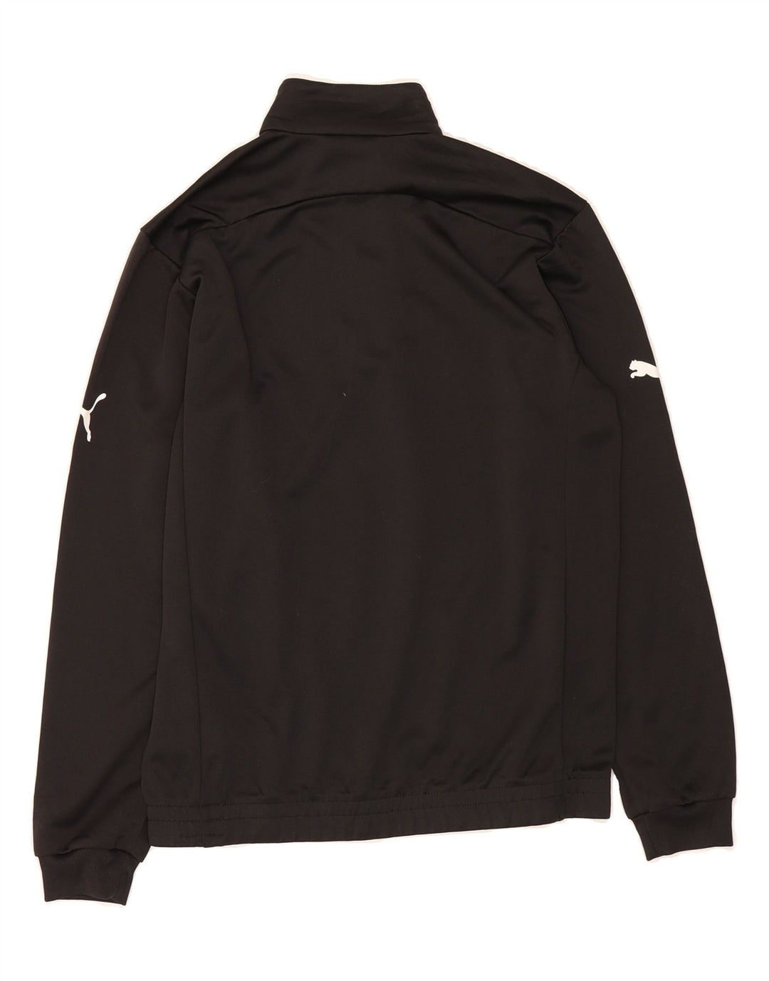 PUMA Boys Zip Neck Graphic Sweatshirt Jumper 13-14 Years Black Polyester Vintage Puma and Second-Hand Puma from Messina Hembry 