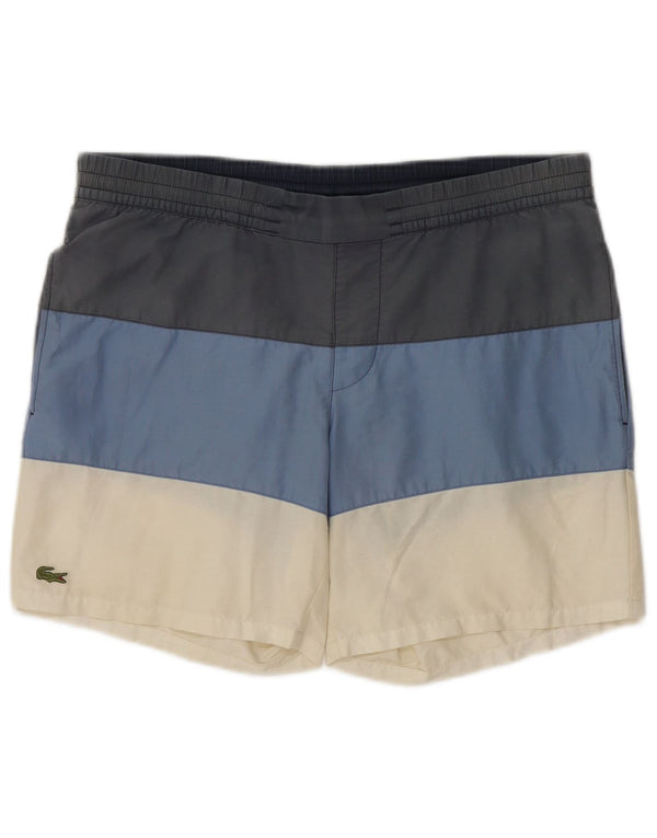 Lacoste Mens Swimming Shorts Medium Multicoloured Colourblock Cotton
