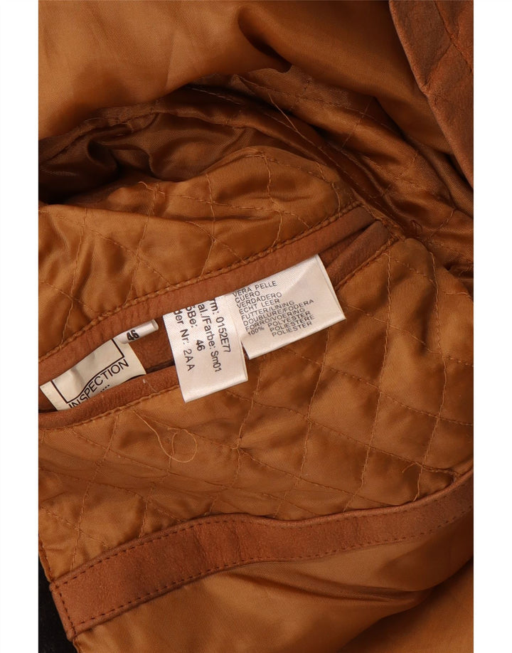 Rover&Lakes Mens Leather Coat IT 46 Small Brown Leather