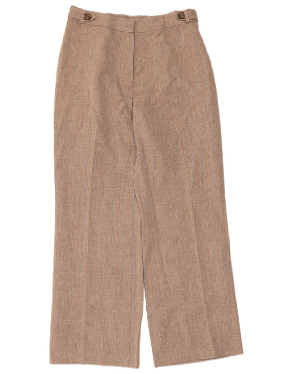 Marks & Spencer Womens Straight Casual Trousers UK 10 Small W28 L27 Beige