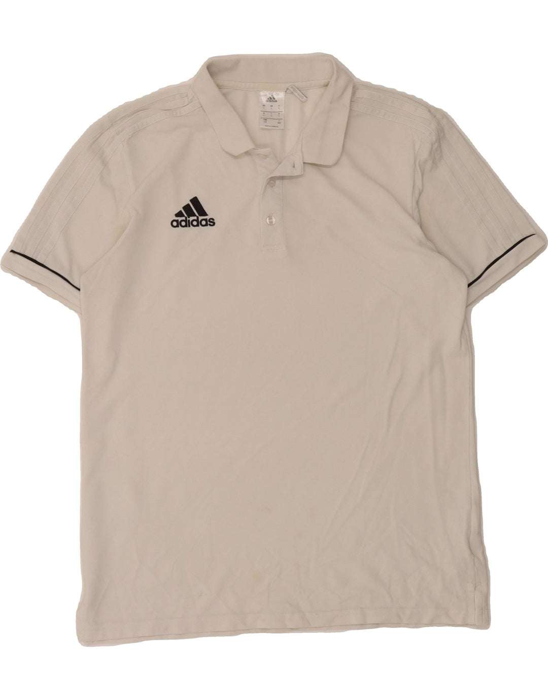 ADIDAS Mens Polo Shirt Large White Cotton Vintage Adidas and Second-Hand Adidas from Messina Hembry 