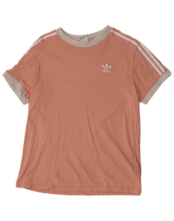 Adidas Womens T-Shirt Top UK 10 Small Pink Cotton