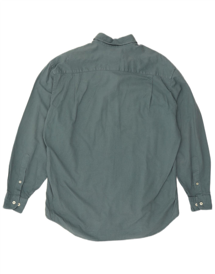 THINK PINK Mens Shirt Size 39 15 1/2 Medium Green Cotton