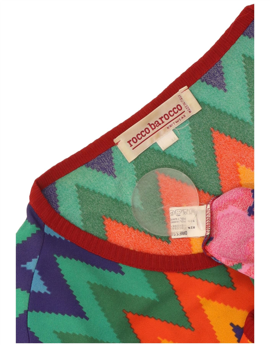 ROCCOBAROCCO Womens Cardigan Sweater IT 44 Medium Multicoloured Chevron