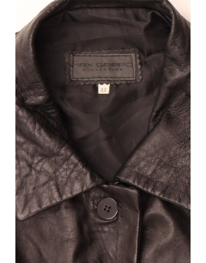 Max Grippo Womens Leather Jacket EU 44 XL Black Leather