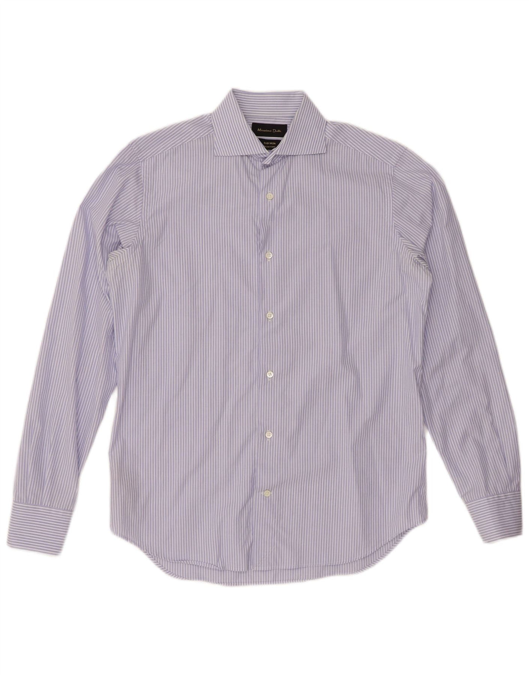 MASSIMO DUTTI Mens Shirt Size 15 38 Medium Blue Pinstripe Cotton