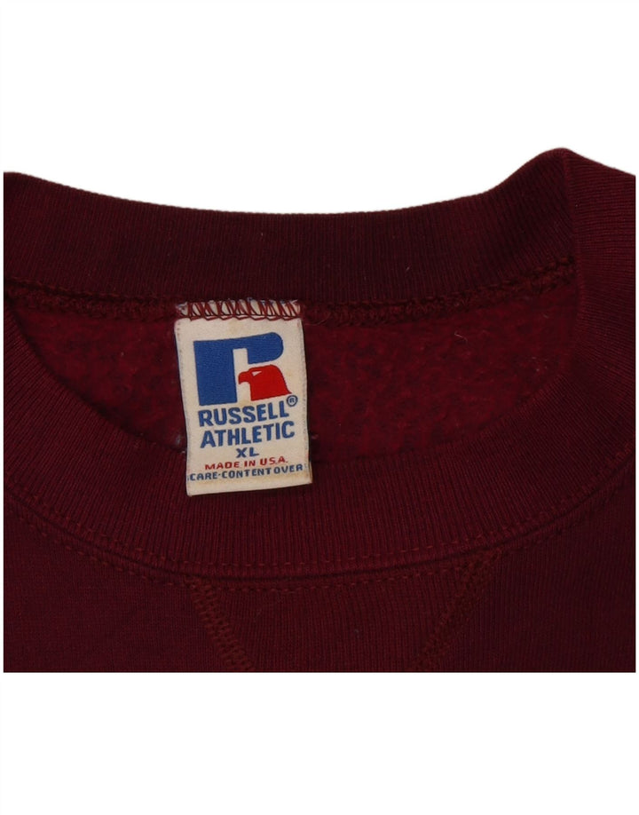Russell Athletic Mens Sweatshirt Jumper XL Burgundy Cotton