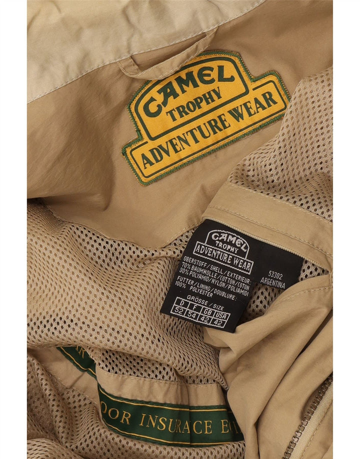 Camel Mens Hooded Utility Jacket UK 42 XL Beige Cotton