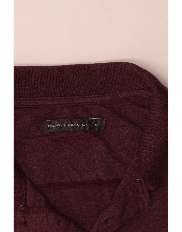 French Connection Mens Polo Shirt Medium Burgundy Cotton