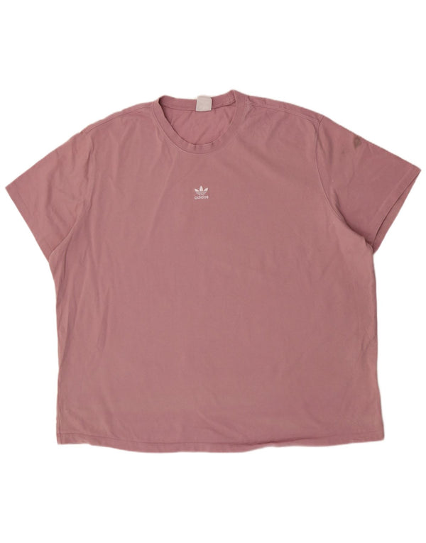 Adidas Mens T-Shirt Top 2XL Pink Cotton