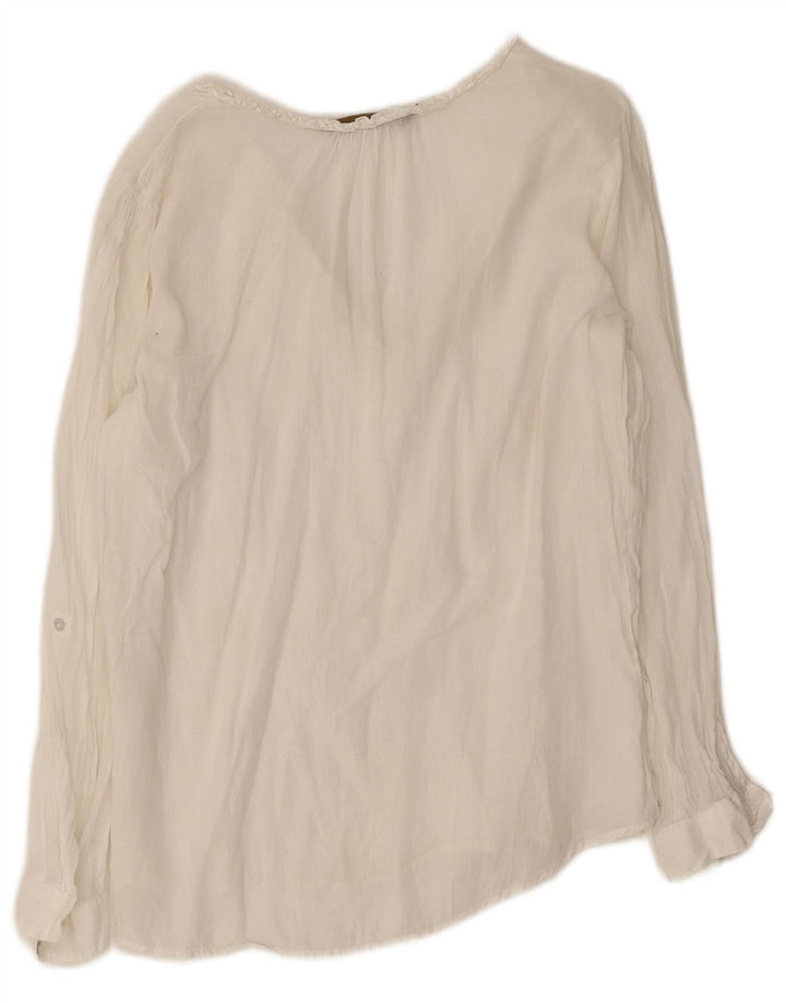 Zara Womens Top Long Sleeve UK 16 Large White