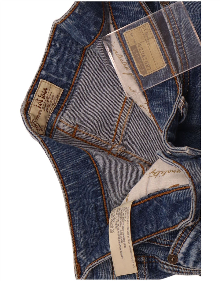 Fat Face Womens Distressed Straight Jeans W30 L28 Blue Cotton