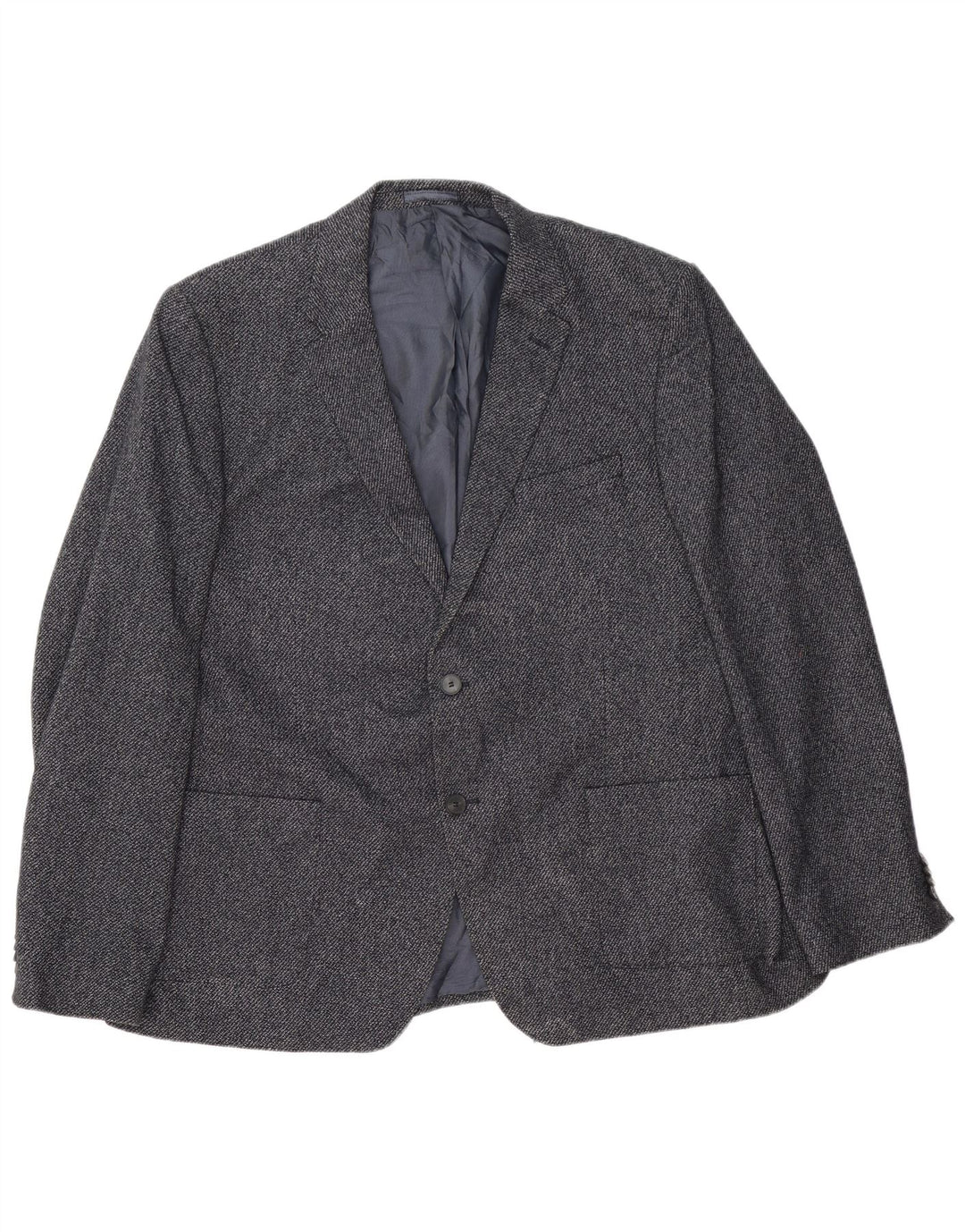Marks & Spencer Mens 2 Button Blazer Jacket UK 46 XL Navy Blue Wool