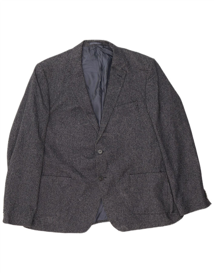 Marks & Spencer Mens 2 Button Blazer Jacket UK 46 XL Navy Blue Wool